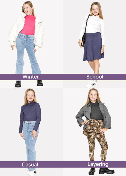 Youth Girl’s Oh So Soft Long Sleeve Mock Neck Top