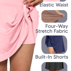 Girl's A-Line Short Skirt with Built-in Shorts | Size 4 to 16