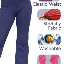 Girl's Cotton High Rise Everyday Straight Leg Yoga Pants – Youth Sizes for Little to Big Kids