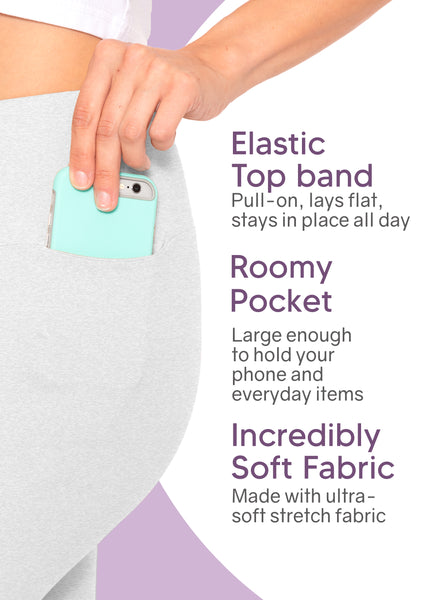 Women and Plus Size High Waist Knee Length Leggings with Pocket