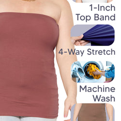 Women's & Plus Long Length Tube Top