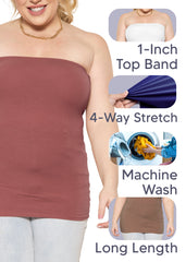 Women's & Plus Long Length Tube Top Even More Colors