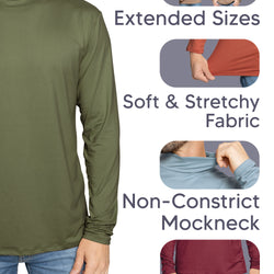 Men's Oh So Soft Mock Neck Long Sleeve Shirt Perfect for Casual Wear, Stylish, Classic Fit