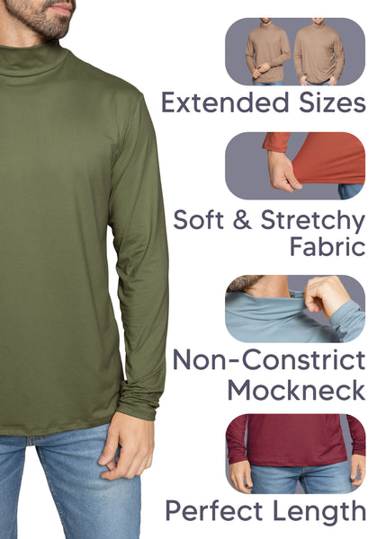Men's Oh So Soft Mock Neck Long Sleeve Shirt Perfect for Casual Wear, Stylish, Classic Fit