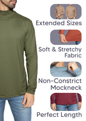 Men’s Oh So Soft Mock Neck Long Sleeve Shirt Perfect for Casual Wear, Stylish, Classic Fit