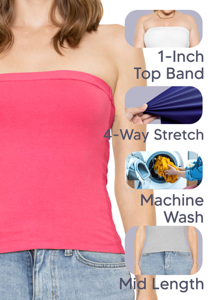 Women's & Plus Mid Length Tube Top | Small to 5X