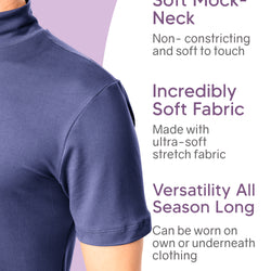 Men’s Oh So Soft Luxe Mock Neck Turtleneck Short Sleeve Shirt Casual Pullover Top
