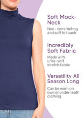 Women's Plus Oh So Soft Sleeveless Mock Neck Top - Perfectly Stylish, Cozy Essential for Everyday