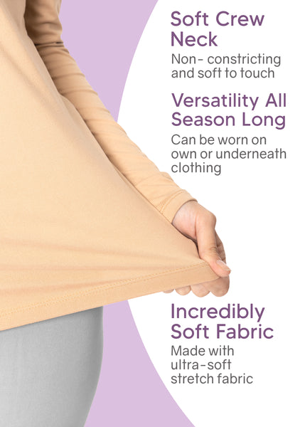 Women’s Oh So Soft Long Sleeve Shirt Base Layer Under Scrubs