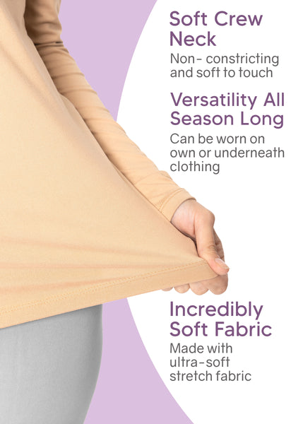 Women's and Plus Oh So Soft Long Sleeve Crew Neck Top