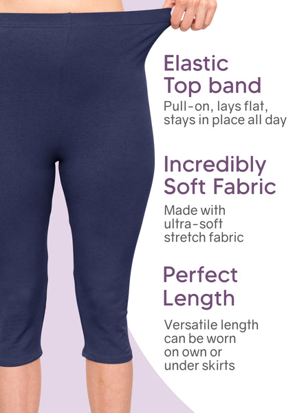 Women's and Plus Size High Rise Knee Leggings