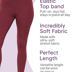 Women's and Plus Size High Rise Ankle Leggings