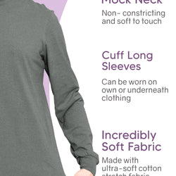 Men's Cotton Mock Neck Cuffed Long Sleeve Top