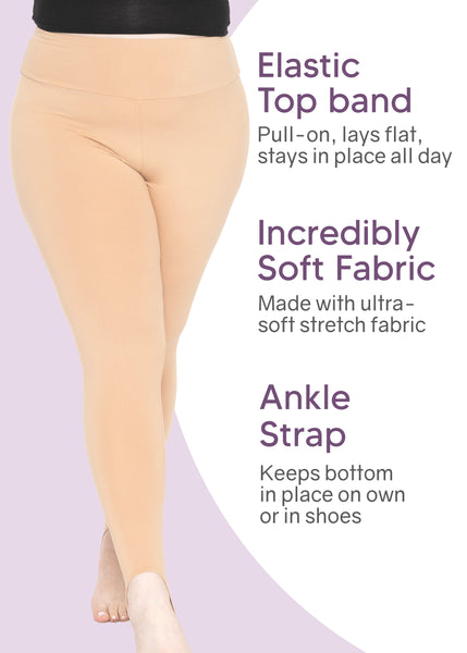 Oh So Soft High Waist Stirrup Leggings, Lightweight and Durable, Multiple Colors for Women and Plus Size