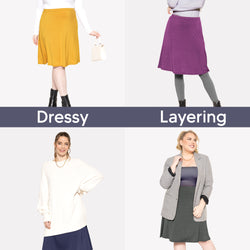 Women's Comfortable Flowy Airy A-Line Knee Length Light Weight Skirt