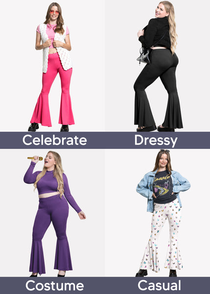 Women’s Plus Size Oh So Soft Pull On Stretchy Bell Bottom Flare Pants