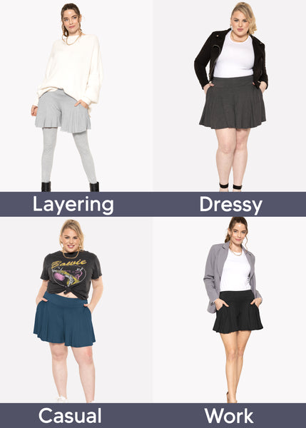 Women’s and Plus Size Flowy Wide Leg Shorts with Pockets