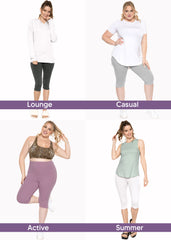 Women's and Plus Size High Rise Knee Leggings