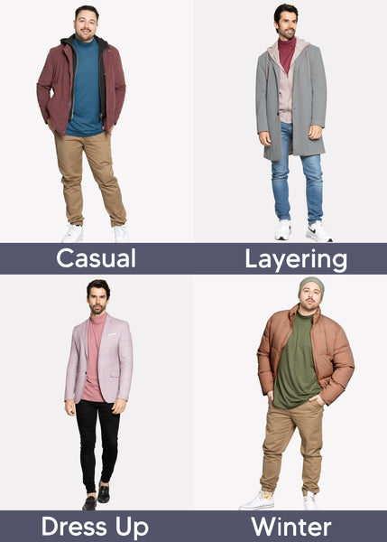 Men's Oh So Soft Mock Neck Long Sleeve Shirt Perfect for Casual Wear, Stylish, Classic Fit