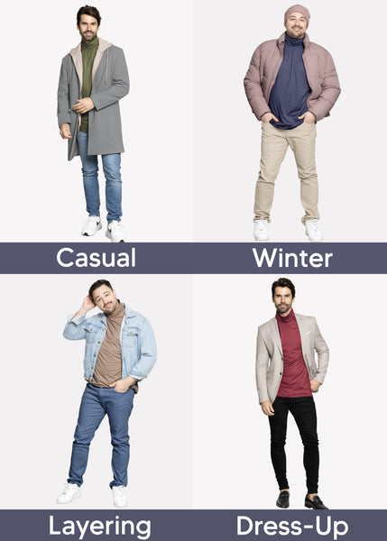 Men's Oh So Soft Luxe Long Sleeve Stretch Turtleneck | Small to 5X