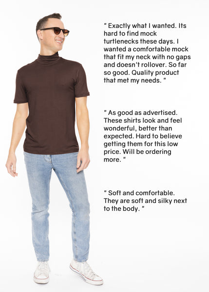 Men's Cotton Mock Neck Short Sleeve Top