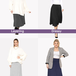 Women's Midi A-Line Flowy Skirt