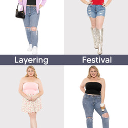 Women's Regular and Plus Size Crop Tube Top