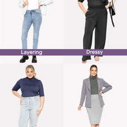 Women's Plus Size Warm Short Sleeve Turtleneck Top | Ultra Soft