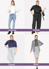 Women's Plus Size Warm Short Sleeve Turtleneck Top | Ultra Soft