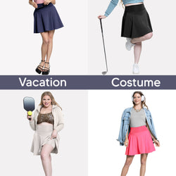 Women’s and Plus Ultra Flex High Waist Tennis Skirt with Pockets and Built in Shorts