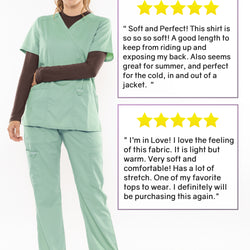 Women’s Oh So Soft Long Sleeve Shirt Base Layer Under Scrubs