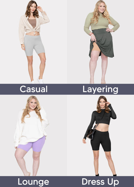 Women's Plus Size Cotton Biker Shorts | XL to 3X