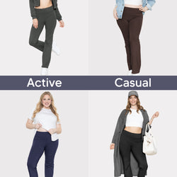 Women Plus Size High Waist Cotton Bootcut Yoga Pants
