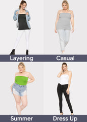 Women's & Plus Long Length Tube Top Even More Colors