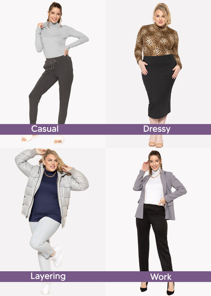Women's Plus Size and Regular Long Sleeve Turtleneck