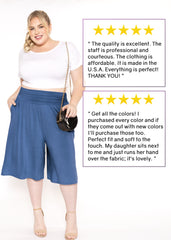 Women's Straight Leg and Flowy Gaucho Pants with Pockets