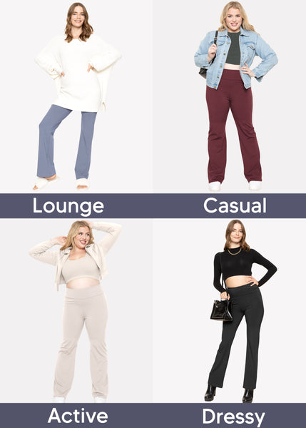 Women Plus Size High Waist Ultra Flex Full-Length Bootcut Yoga Pants