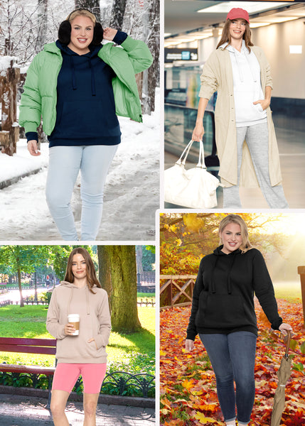 Women's and Plus Size Soft Hoodie with Extra Side Seam Zippered Pocket | Cozy and Functional | Small - 3X