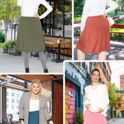 Women's Comfortable Flowy Airy A-Line Knee Length Light Weight Skirt