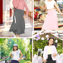 Girl's A-Line Midi Skirt with Built-in Shorts | Size 4 to 16