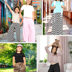 Girl's Cotton Wide Leg Pants | Pull-On Style with Pockets | Soft Stretch, Everyday Wear