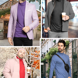 Men's Oh So Soft Mock Neck Long Sleeve Shirt Perfect for Casual Wear, Stylish, Classic Fit