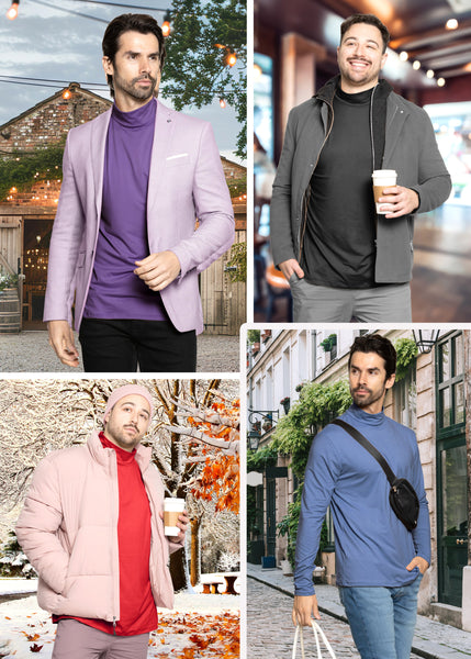 Men's Oh So Soft Mock Neck Long Sleeve Shirt Perfect for Casual Wear, Stylish, Classic Fit
