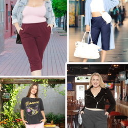 Women’s and Plus Size Cotton Straight Leg Cropped Pants with Pockets | Soft and Casual