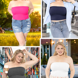 Women's Regular and Plus Size Crop Tube Top