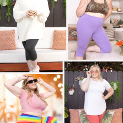 Women's Regular and Plus Size Knee Length Cotton Leggings | X-Small to 5X