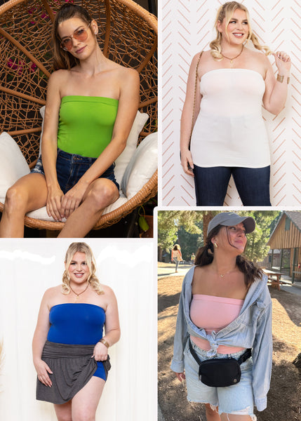 Women's & Plus Long Length Tube Top