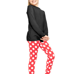 Oh So Soft Youth Girl's Long Sleeve Crew and Leggings Set, Includes Top and Bottom PRINTS
