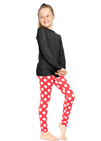 Oh So Soft Youth Girl's Long Sleeve Crew and Leggings Set, Includes Top and Bottom PRINTS