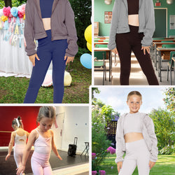 Girl's Cotton Stretch High Waisted Leggings | Size 4 to 14